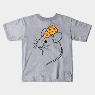 mouse with cheese hat Kids T-Shirt